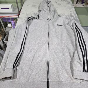 Adidas Zip Up Jacket Mens 3X Long Sleeve Hooded Jacket